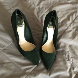 Christian Dior Green Suede Pumps 39 1/2